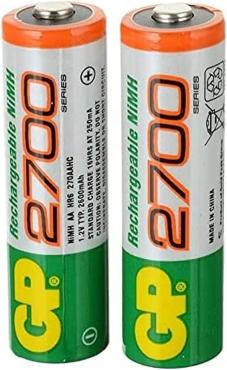 1--GP 2 AA Rechargable Batteries 2700 Mah