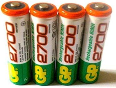 1--GP Batteries Rechargeable AA Batteries 2700MAH