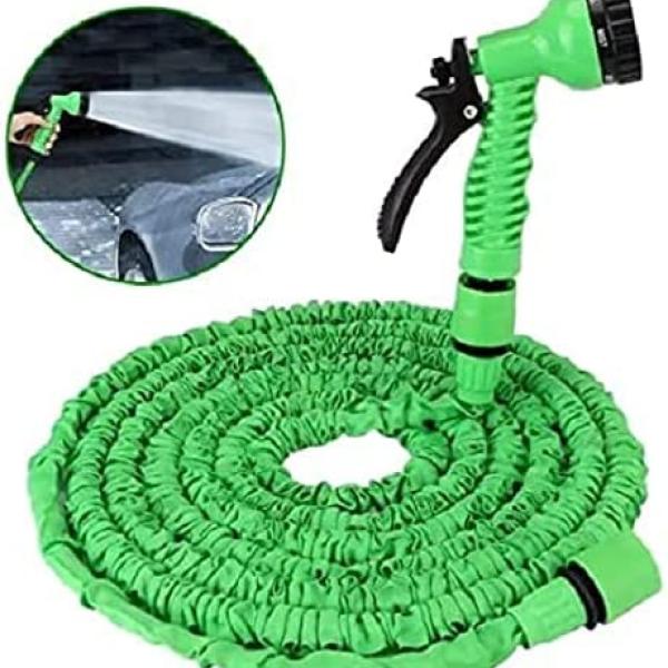 1--A rubber water hose that gives a length of 22.5 meters when used, works with water pressure