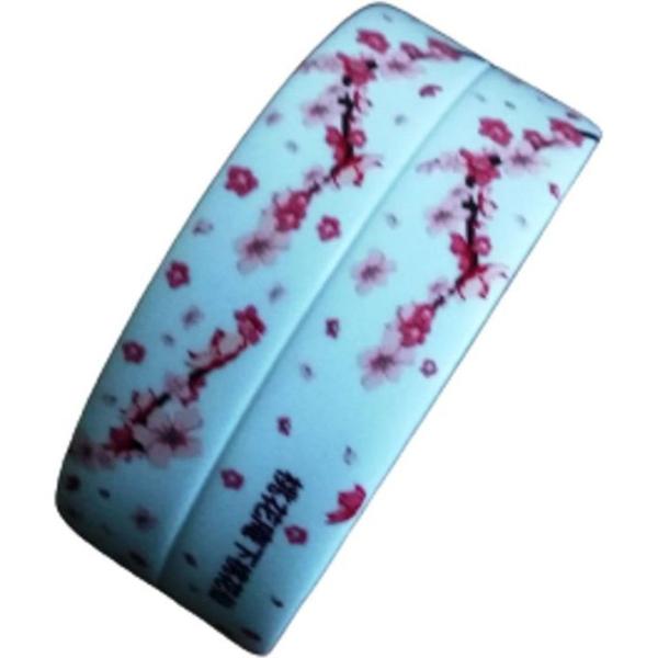 1--Transparent Self Adhesive Anti-Bacterial Tape - Embossed With Red Flower Patterns 3.2cm By 3.35m