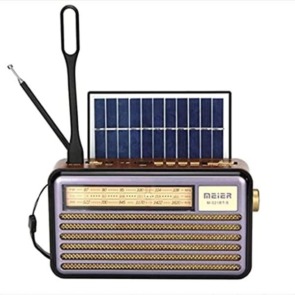 1-1-Solar Rechargeable Radio - Bluetooth - 3 Bands - SD Flash memory Music Player